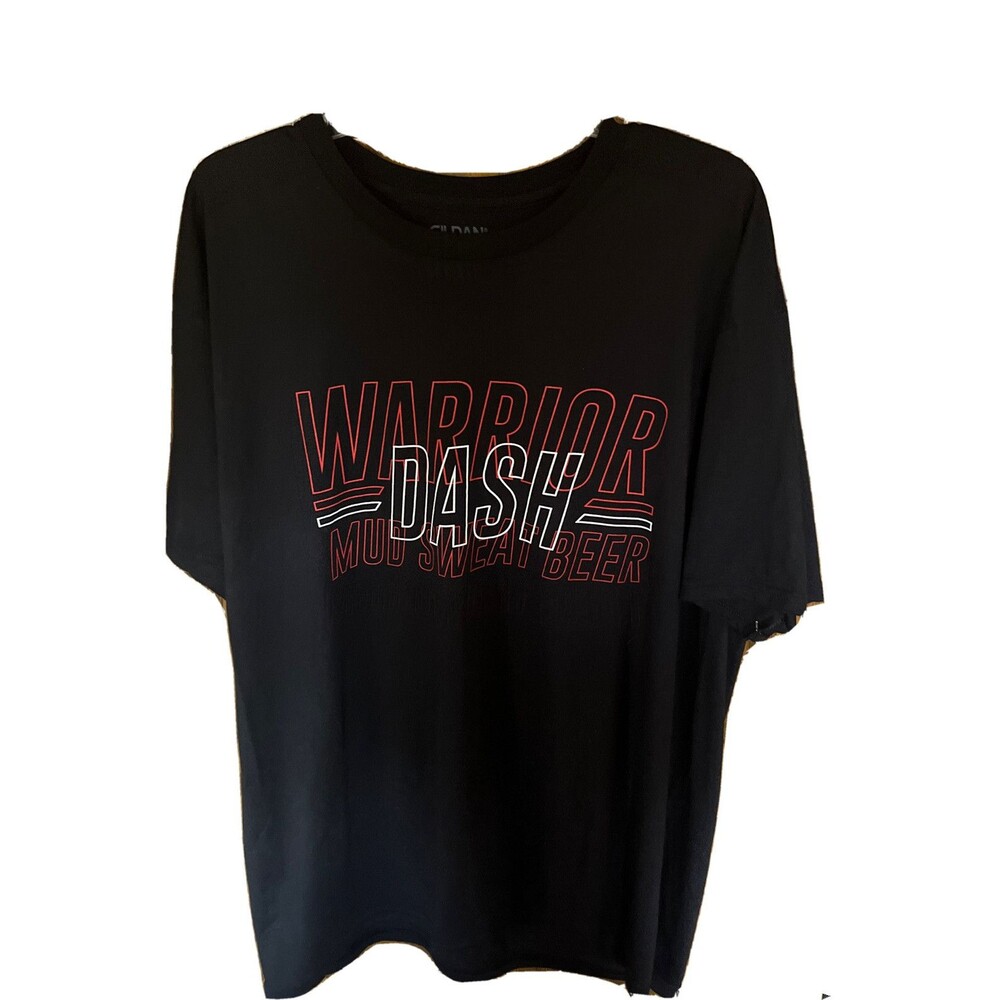 XL Black Men’s Graphic T-shirt Warrior Dash Not Sweat Not Glory Sports 5K Race